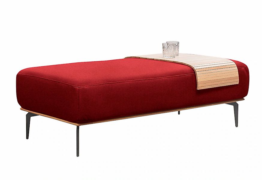 W.SCHILLIG Polsterhocker »run« mit Holzsockel, Füße in Schwarz pulverbeschi günstig online kaufen