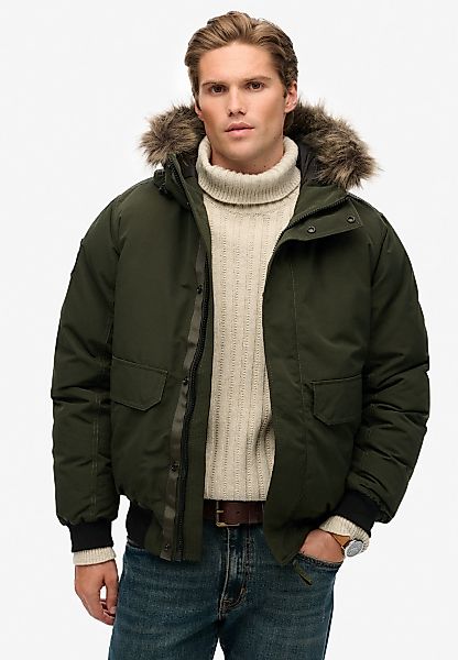 Superdry Steppjacke "EVEREST FAUX FUR BOMBER JACKET", mit Kapuze günstig online kaufen