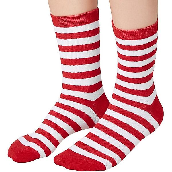 dressforfun Kuschelsocken Weihnachtssocken gestreift weiß-rot günstig online kaufen