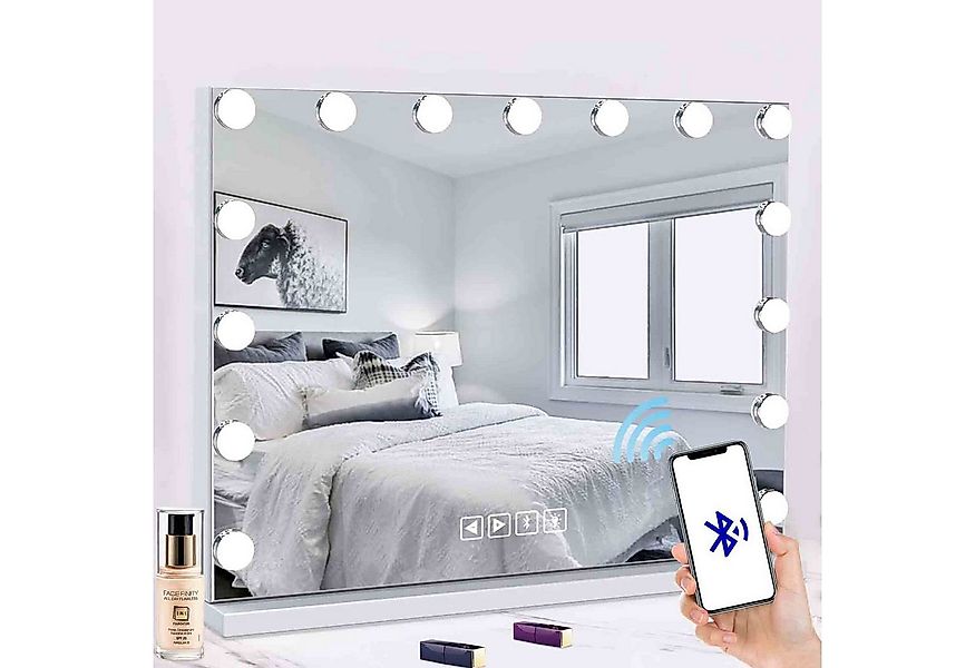 REDOM Spiegel Hollywood LED Spiegel mit 10-fach Vergrößerung (3 Lichtfarben günstig online kaufen