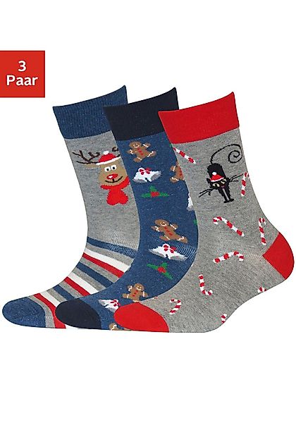 H.I.S Socken Packung, 3 Stk. tlg. mit Weihnachts-Design günstig online kaufen