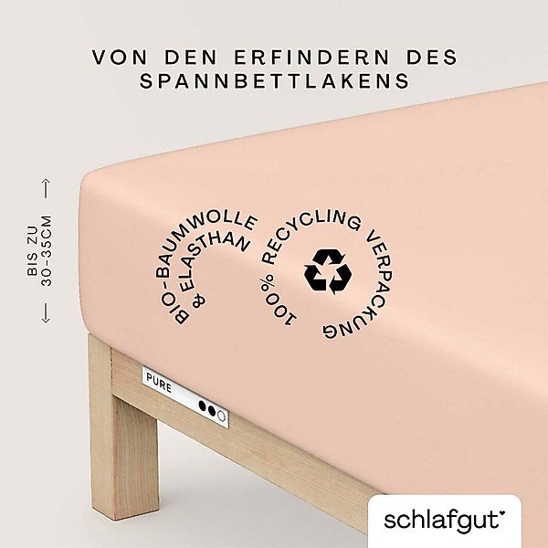 Schlafgut Spannbettlaken PURE Bio-Baumwolle mit Elasthan, günstig online kaufen