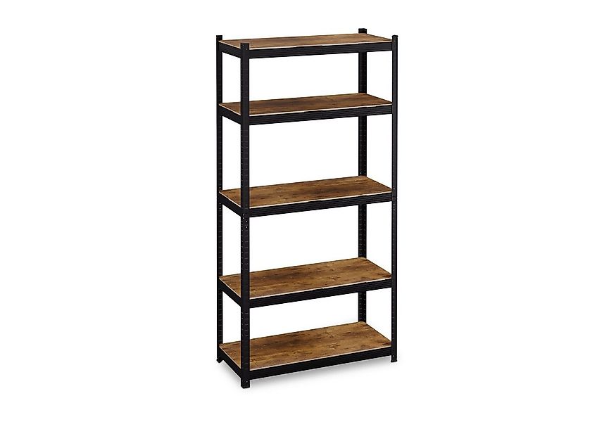 relaxdays Schwerlastregal Mattes Schwerlastregal mit 5 Ebenen, Holzoptik günstig online kaufen