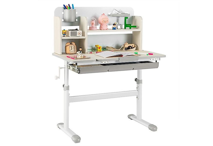 COSTWAY Kinderschreibtisch höhenverstellbar & neigbar, mit Schubladen günstig online kaufen