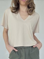 Zuckerwatte V-Shirt modisch geschnitten aus 100% günstig online kaufen