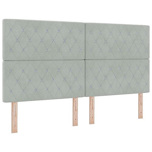 vidaXL Bett Boxspringbett mit Matratze Hellgrau Samt (1-tlg) günstig online kaufen
