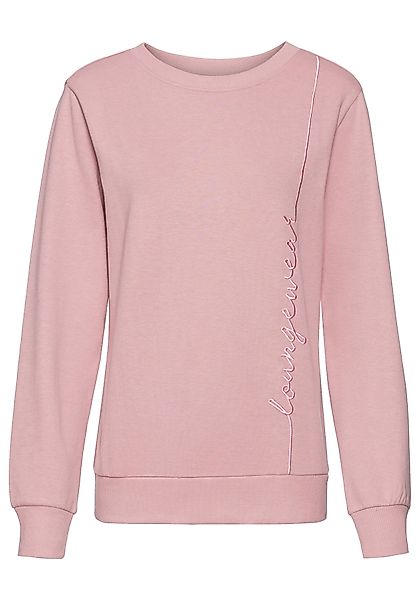 Vivance Longsweatshirt, mit Loungewear Stickerei, Loungeshirt günstig online kaufen