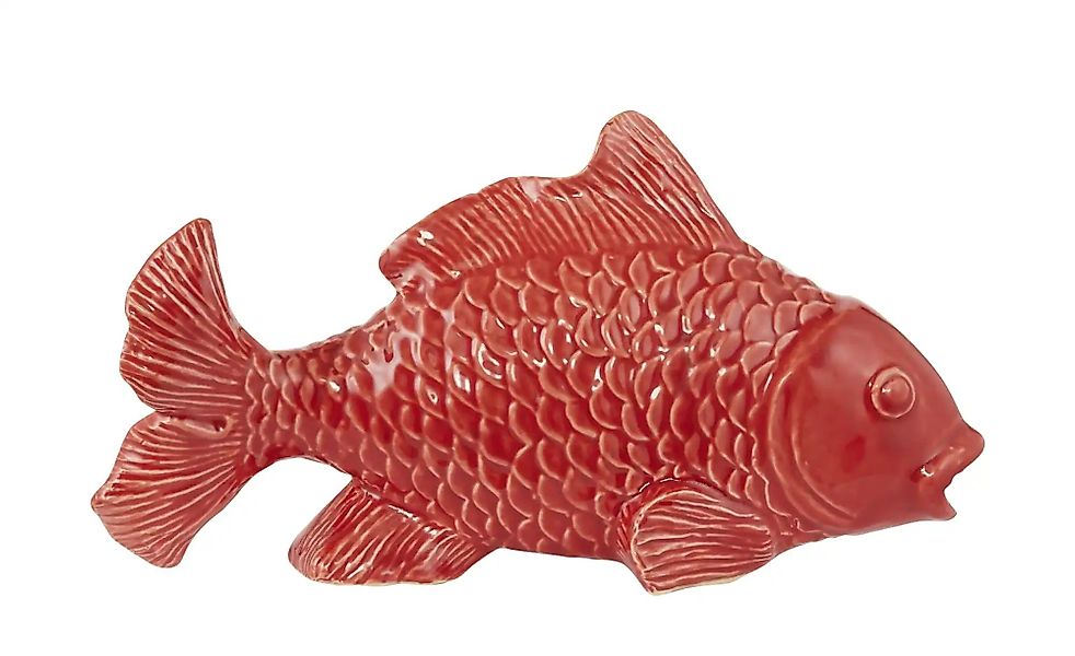 Deko Fisch   ¦ rot ¦ Porzellan ¦ Maße (cm): B: 26,5 H: 12 T: 7.0 Accessoire günstig online kaufen