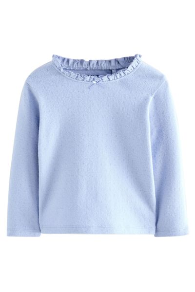 Next Langarmshirt Langärmeliges Pointelle-T-Shirt (1-tlg) günstig online kaufen