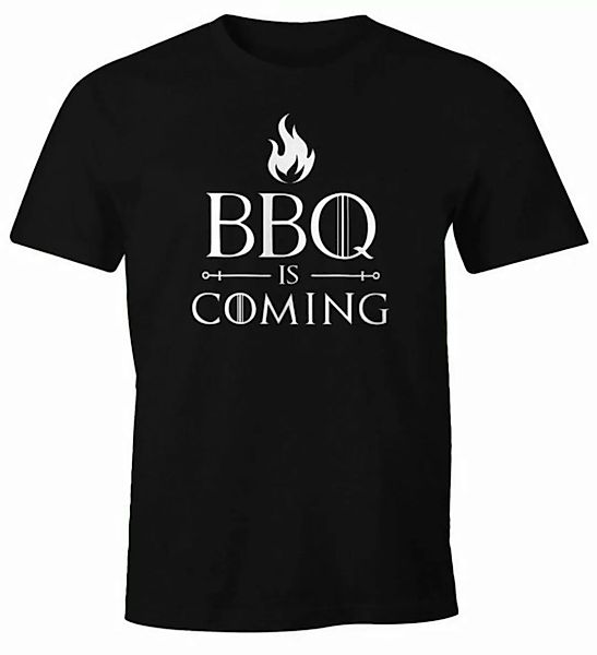 MoonWorks Print-Shirt Herren T-Shirt BBQ Is Coming Barbecue Grillen Spruch günstig online kaufen