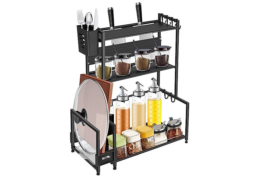 JEOBEST Gewürzregal Küche Gewürzhalter Gewürz Regal mit 3 Ebenen, Küchenreg günstig online kaufen