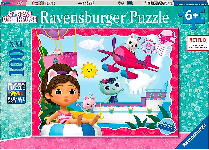 Ravensburger Puzzle Katzenabenteuer!, 100 Puzzleteile, 100 XXL-Teile, Made günstig online kaufen