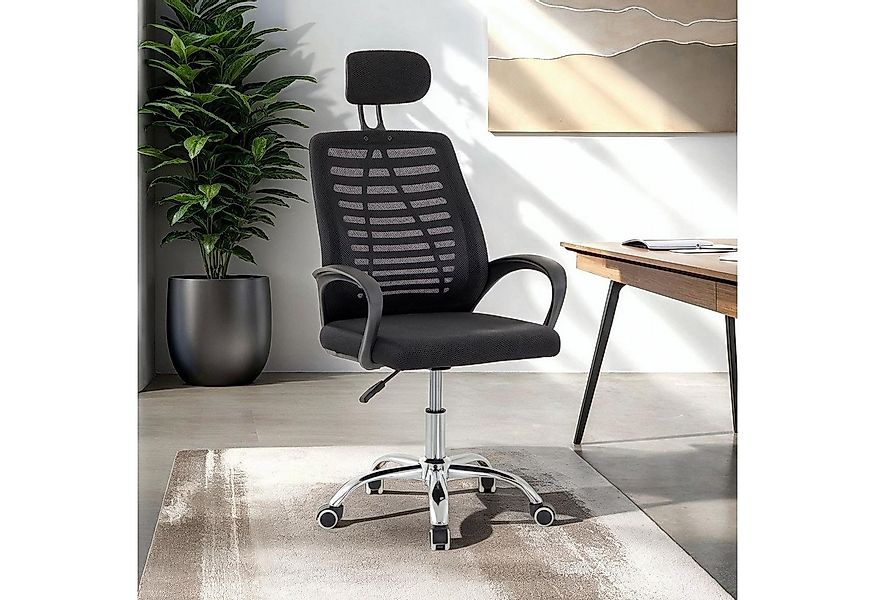 IDIMEX Drehstuhl SEATTLE, Ergonomischer Bürostuhl mit Kopfstütze Netzrücken günstig online kaufen