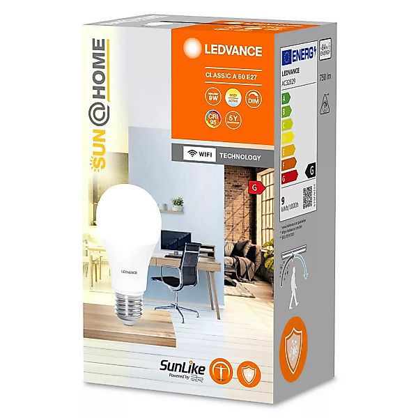 Ledvance LED-Leuchtmittel Sun@Home Smart+ Glühlampenform Weiß Ø 6 cm günstig online kaufen