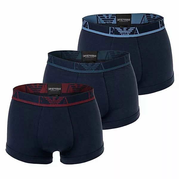 EMPORIO ARMANI Herren Boxer Shorts, 3er Pack - Trunks, Pants, Stretch Cotto günstig online kaufen