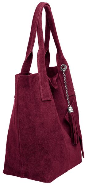 Caspar Schultertasche große Wildleder Shopper Damen günstig online kaufen