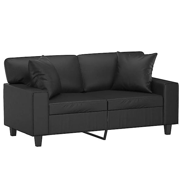vidaXL 2-Sitzer-Sofa mit Zierkissen Schwarz 120 cm Kunstleder 3200861 günstig online kaufen
