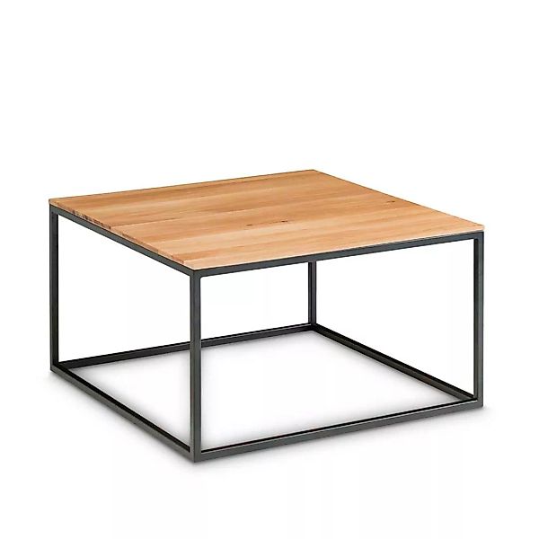 Echtholztisch aus Asteiche Massivholz und Metall 70 cm breit günstig online kaufen