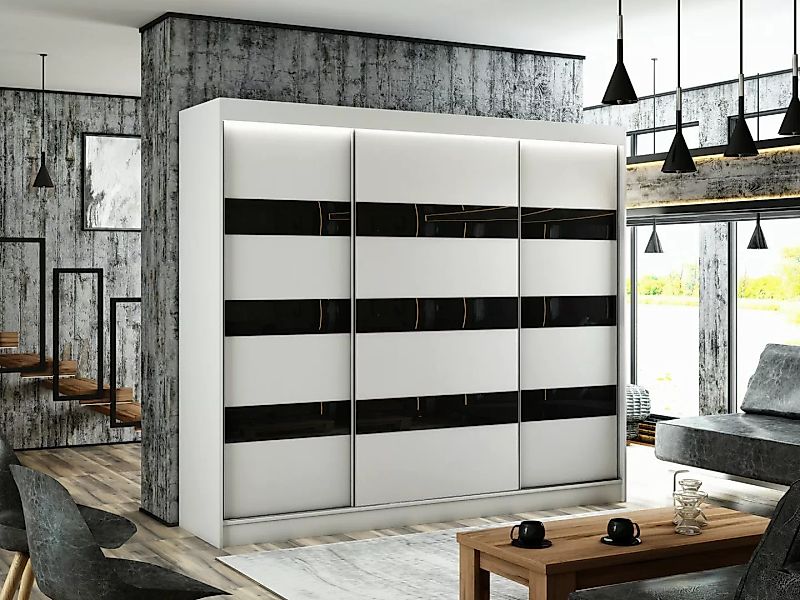 ALTDECOR Schiebetürenschrank SOLTI (Kleiderschrank Garderobenschrank mit vi günstig online kaufen