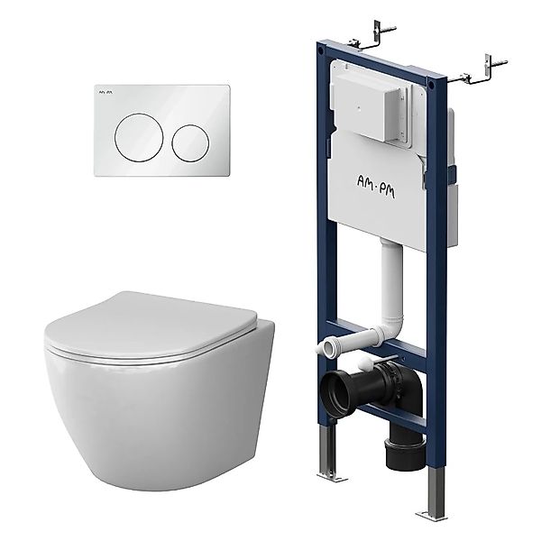 AM.PM WC Set Wand WC Vorwandelement Drückerplatte Toilette mit Spülkasten K günstig online kaufen