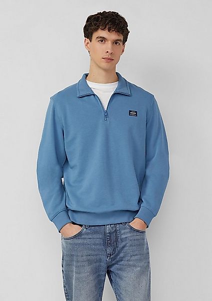 s.Oliver Sweatshirt Sweatshirt Sweatshirt mit Troyer-Kragen und Logo-Patch günstig online kaufen