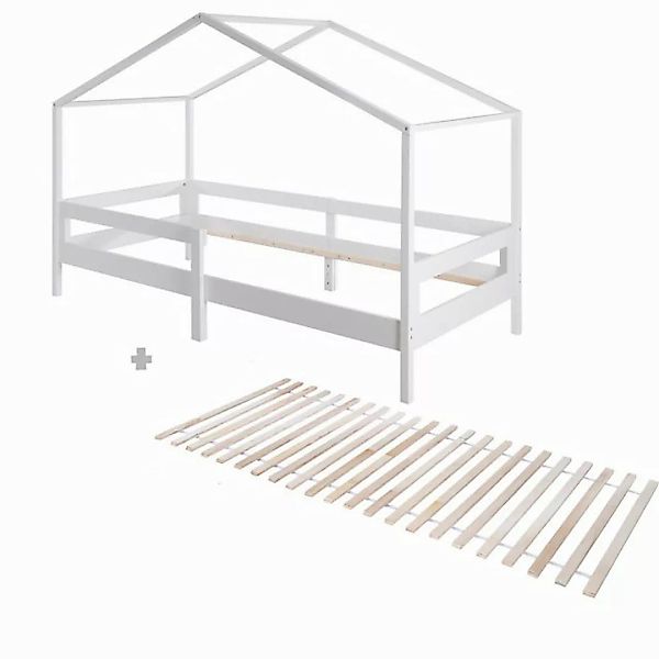 roba® Hausbett 90 x 200 cm - Kinderbett & Jugendbett - Holz weiß lackiert ( günstig online kaufen