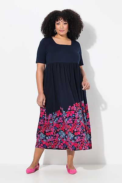 Ulla Popken Maxikleid Maxikleid A-Linie Carree-Ausschnitt günstig online kaufen