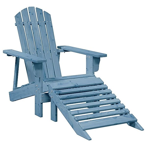 vidaXL Gartenstuhl Adirondack-Stuhl mit Fußstütze Blau günstig online kaufen
