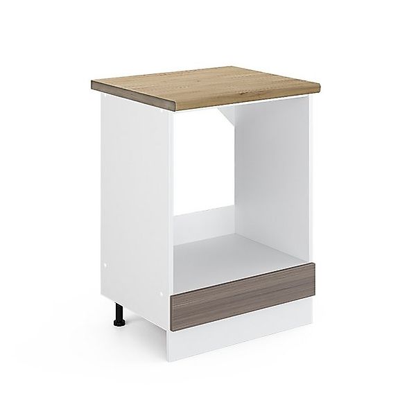 Vicco Herdumbauschrank R-Line Herdschrank Grau/Weiß 60 cm ohne Arbeitsplatt günstig online kaufen