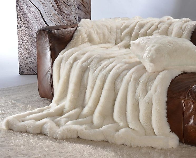 Wohndecke Premium Felldecke (Kunstfell) "Kaninchen creme-weiß", Wohnen und günstig online kaufen
