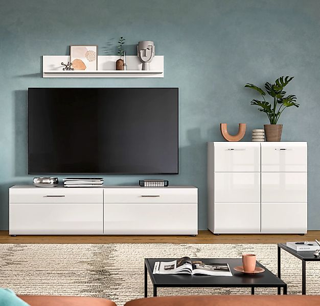 INOSIGN Wohnwand "FLORENZ, 3-teilige Wohn-Kombination, hochwertige MDF-Fron günstig online kaufen