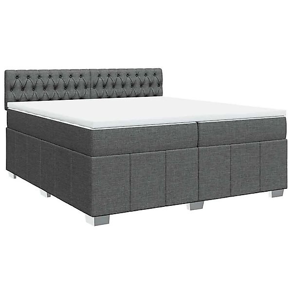 vidaXL Boxspringbett mit Matratze Dunkelgrau 200x200 cm Stoff 3287183 günstig online kaufen