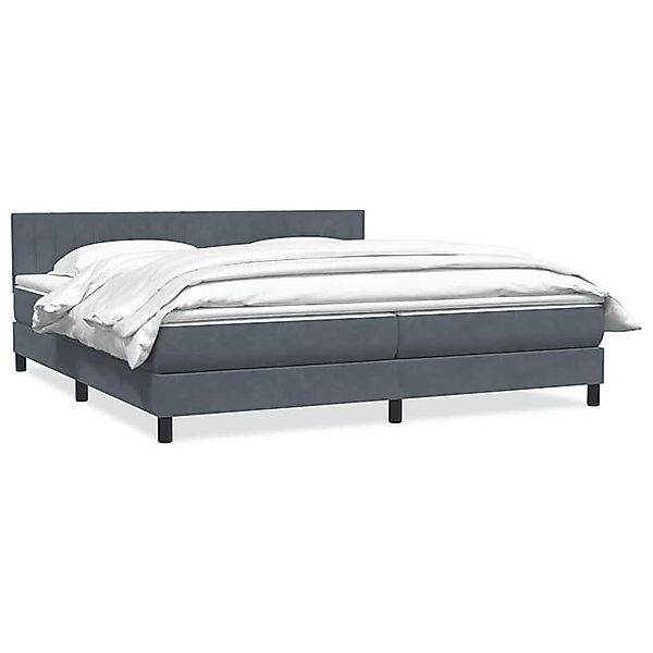 vidaXL Boxspringbett, Boxspringbett mit Matratze Dunkelgrau 200x210 cm Samt günstig online kaufen