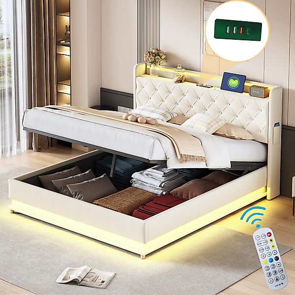STILVORA Polsterbett Stauraumbett 160×200 Jugendbett Doppelbett günstig online kaufen