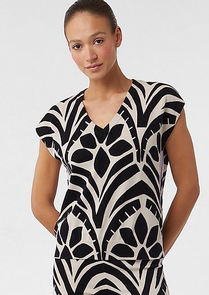 comma casual identity Kurzarmshirt Feinstrick-Shirt mit Kontrast-Details günstig online kaufen