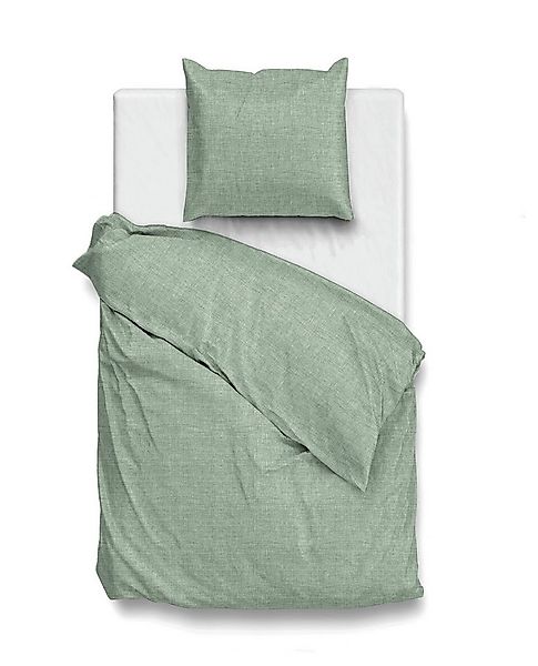 ZO HOME Bettwäsche Lino Bettwäsche 155 Moss Green 155x220 Moss-Green Uni, B günstig online kaufen