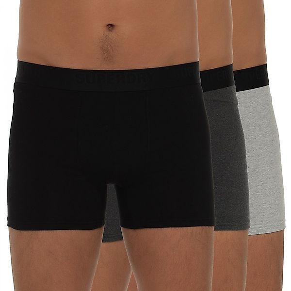Superdry 3-er Set Boxer Briefs Schwarz & Grau günstig online kaufen