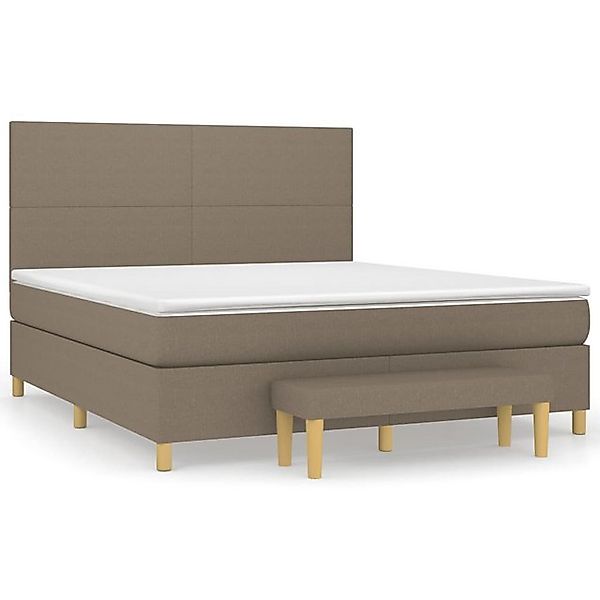 vidaXL Boxspringbett, Boxspringbett mit Matratze Taupe 180x200 cm Stoff günstig online kaufen
