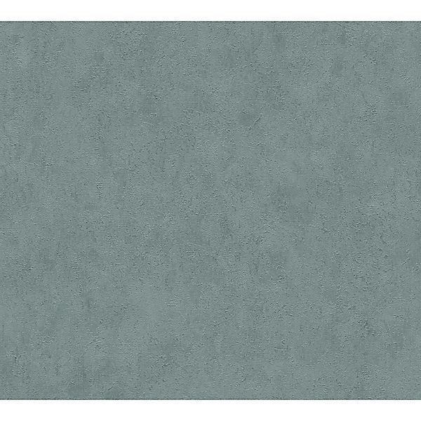 A.S. Creation Vliestapete Uni Putzoptik 10,05 m x 0,53 m Blau-Grün FSC® günstig online kaufen