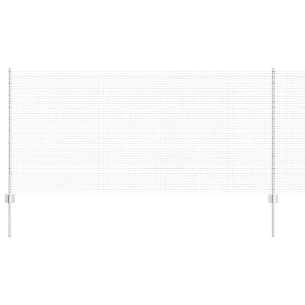vidaXL Zaun mit Pfosten Silber 1 x 100 m Stahl 3336427 günstig online kaufen