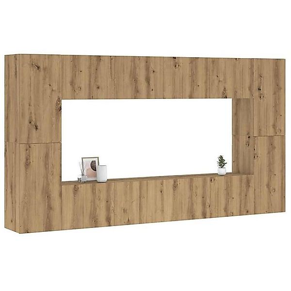 vidaXL Schrankmodule 8-tlg. TV-Schrank-Set Wandmontage Artisan-Eiche Holzwe günstig online kaufen