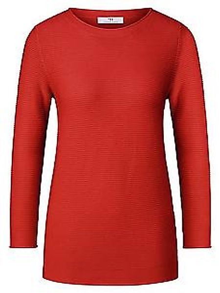 Rundhals-Pullover 3/4-Arm Peter Hahn rot günstig online kaufen