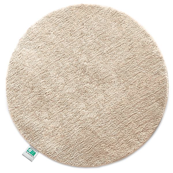 KARAT Badematte SKY Runder Badteppich Flauschig in Beige Durchmesser 95 cm günstig online kaufen