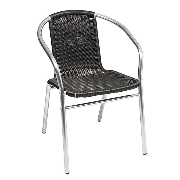 Mojawo Aluminium und Polyrattan Bistrostuhl STAPELBAR Stapelstuhl Campingst günstig online kaufen