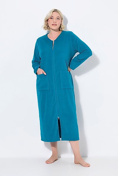 Ulla Popken Bademantel Bademantel 2-Wege-Zipper Frottee günstig online kaufen