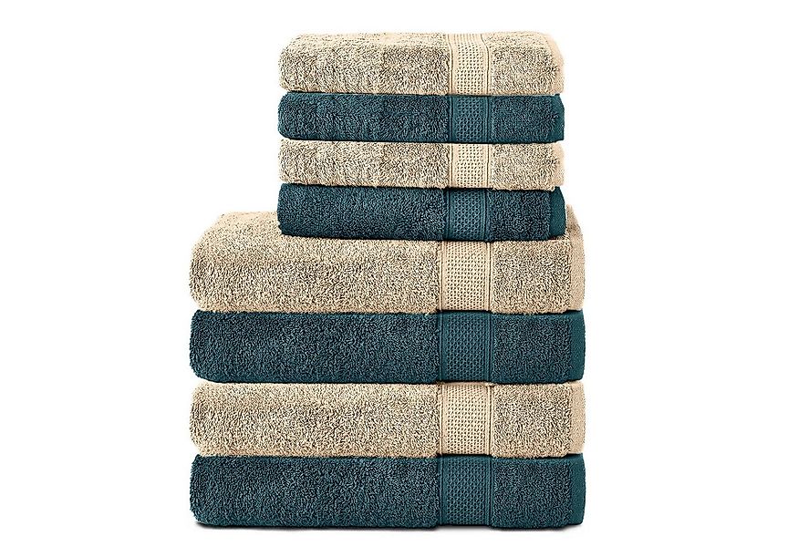 Komfortec Handtuch Set aus 100% Baumwolle, 4 Handtücher 50x100 cm und 4 Bad günstig online kaufen