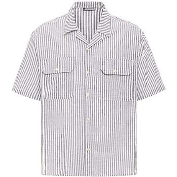 Dandalo  Hemdbluse Rik Oversize Lapel Collar Striped Shirt with Breast Pock günstig online kaufen