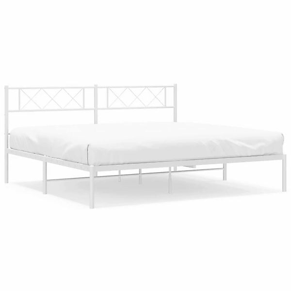 vidaXL Bettgestell mit Kopfteil Metall Weiß 183x213 cm Modell 151887302 günstig online kaufen