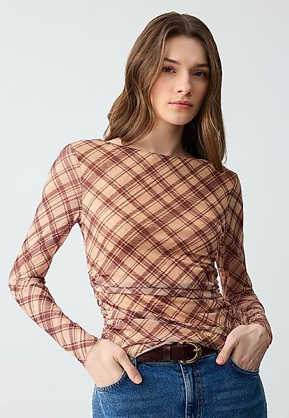 Jimmy Key Blusentop Beige Strickbluse Mit günstig online kaufen