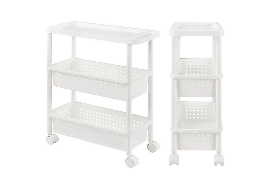 en.casa Regalwagen, Rollregal Küchenregal Allzweckwagen 77x22x48cm Weiß günstig online kaufen